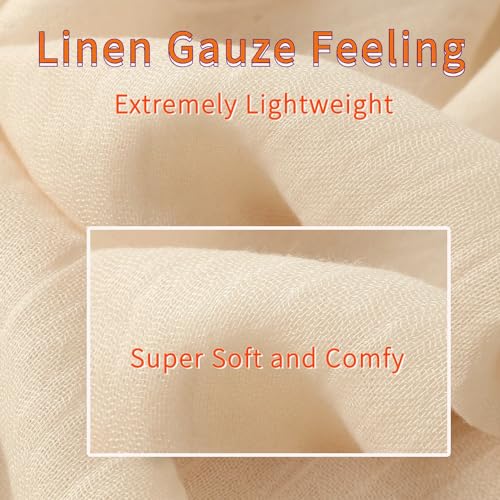 Harewom Lightweight Gauze Linen Feeling Shawl Wraps for Women Beach Summer Scarf for Evening Wedding Dresses4