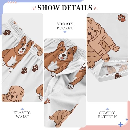 Boys' Pants Cute Dogs Puppies Pets Long Bottoms Jogger Pants Elastic Waist Trousers with Pockets S-XL4