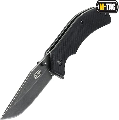 Miniatura 5 de M-Tac Cuchillo de bolsillo tipo 8 - Cuchillo plegable táctico con hoja de bloqueo de acero inoxidable EDC (negro)