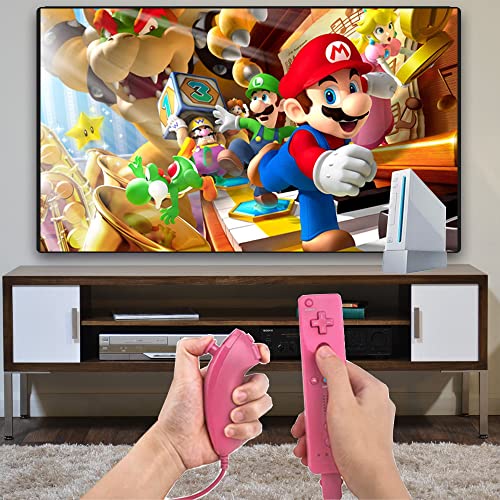 Lactivx Wii Controller, Wii Remote Controller And Nunchuck 2 Pack Compatible With Silicon Case For Wii Wii U (Red And Blue) #TOP6