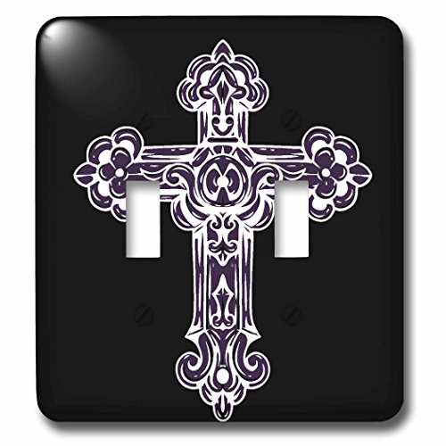 Interruptor doble decorativo de cruz morada para dormitorios 3