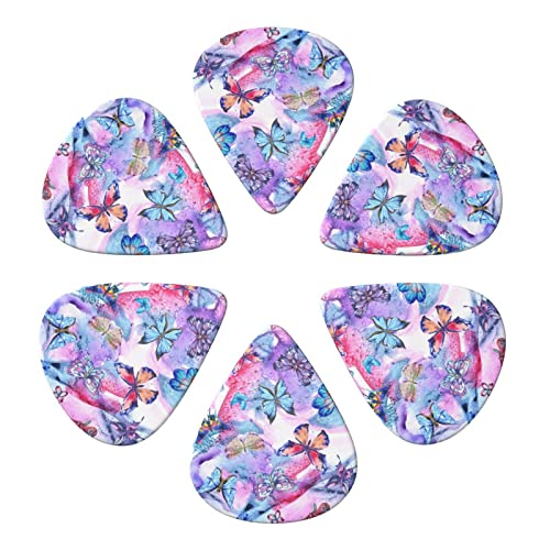 Lot de 6 médiators colorés en forme de papillon pour guitare acoustique, guitare électrique, basse, ukulélé – fins… - Les Beatles, Paul McCartney, John Lennon, RIngo Starr, George Harrison Lot de 6 médiators colorés en forme de papillon pour guitare acoustique, guitare électrique, basse, ukulélé – fins… – Image 5