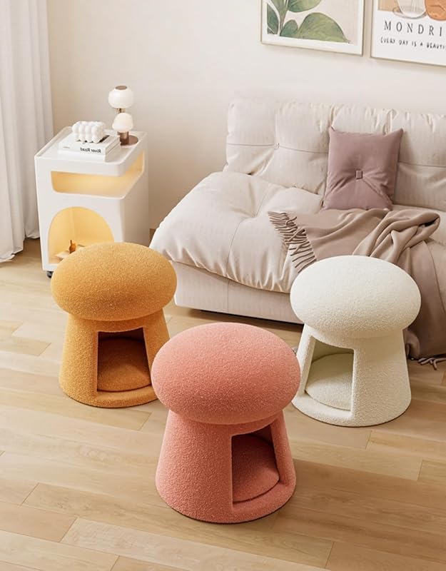 Rutexcペットハウス 組み立て不要ペット用スツール兼用 クッション付き丸洗い可 柔らかく快適 リビング寝室対応 インテリアにマッ