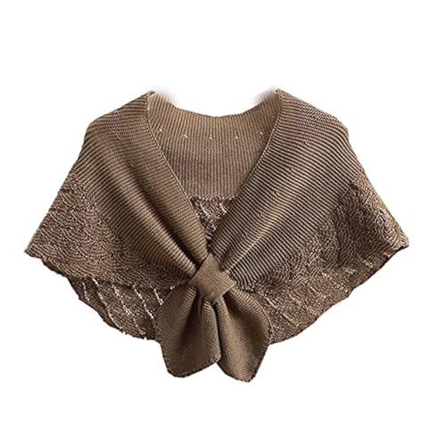 Knitted Detachable Fake Collar Shawl Wrap Decorative Tie Knot Front Fasle Collar