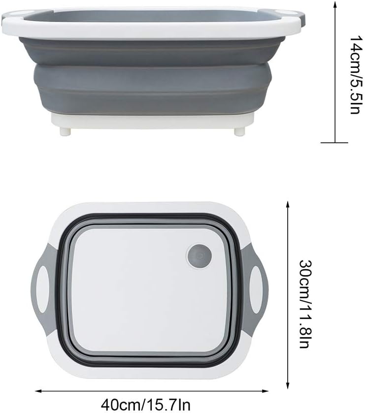 Buу 2 gеt 3 MFTEK Foldable Multifunction Chopping Board, Collapsible Dish Tub Basin Cutting Board Colander, Vegetable Fruit Wash and Drain Sink Storage Basket, Space Saving for Kitchen Home