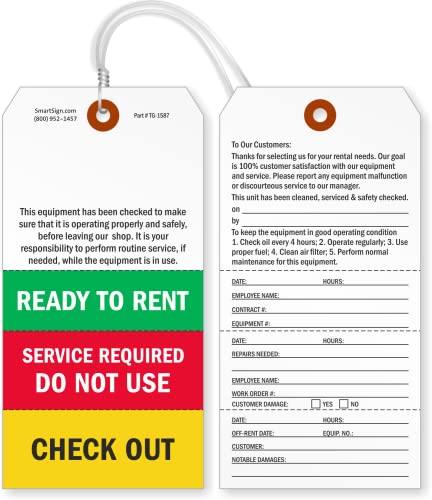 SmartSign Ready to Rent Two-Sided Tags with Tear-Off Stubs and