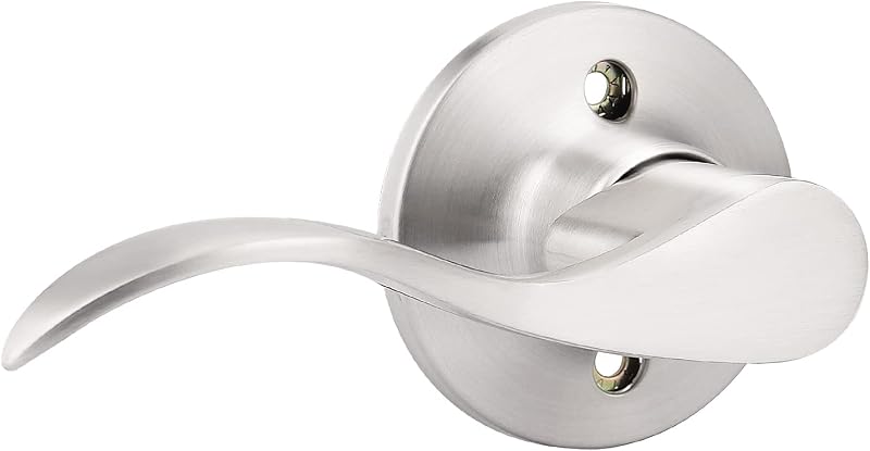 GOBEKOR 1 Pack Brushed Nickel Lever Door Handle Dummy Left-Handed Door Levers Closet Door Handles for Pantry Interior Non-Turning Door Lever