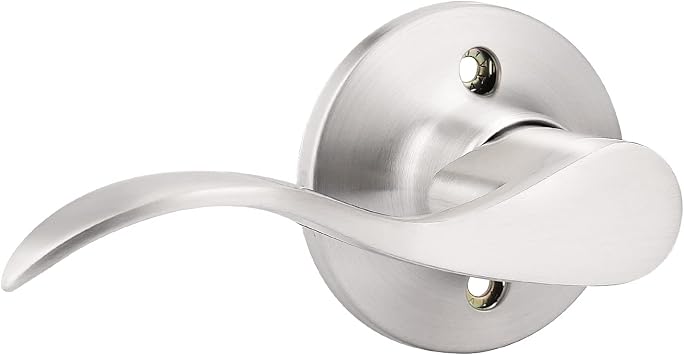 GOBEKOR 1 Pack Brushed Nickel Lever Door Handle Dummy Left-Handed Door Levers Closet Door Handles for Pantry Interior Non-Turning Door Lever