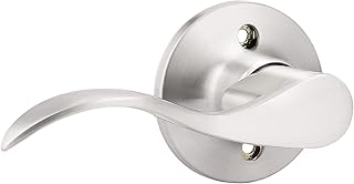GOBEKOR 1 Pack Brushed Nickel Lever Door Handle Dummy Left-Handed Door L...
