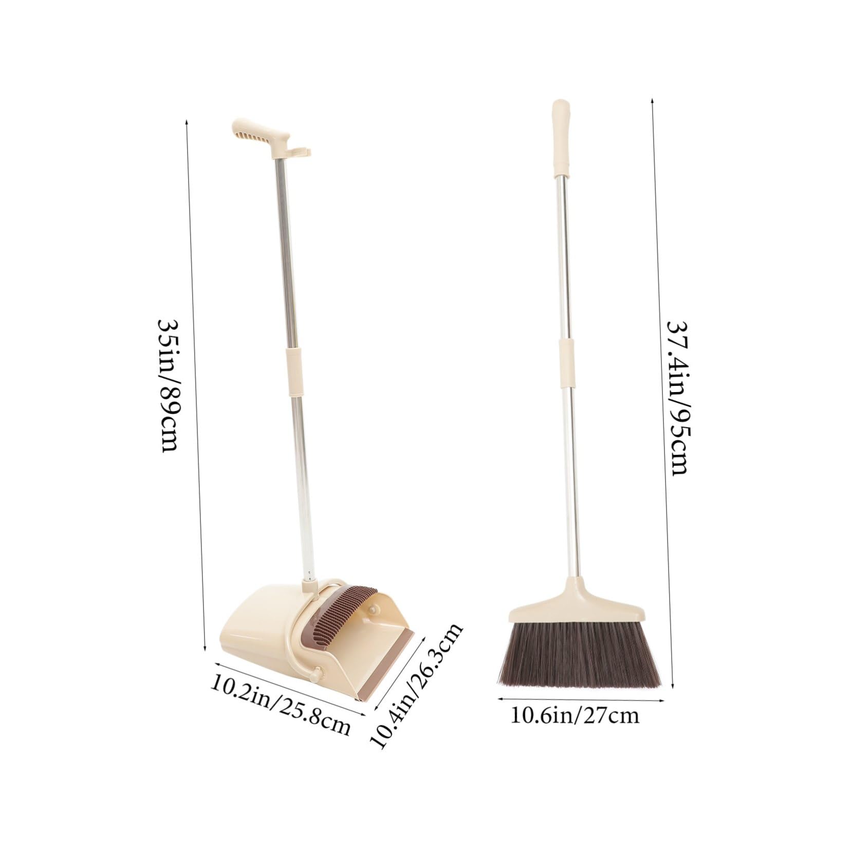 TOYANDONA Escoba Recogedor para Barrer Basura en Casa, Juego de Limpieza de Suelos Mango Largo y Cerdas Densas, 1 Set