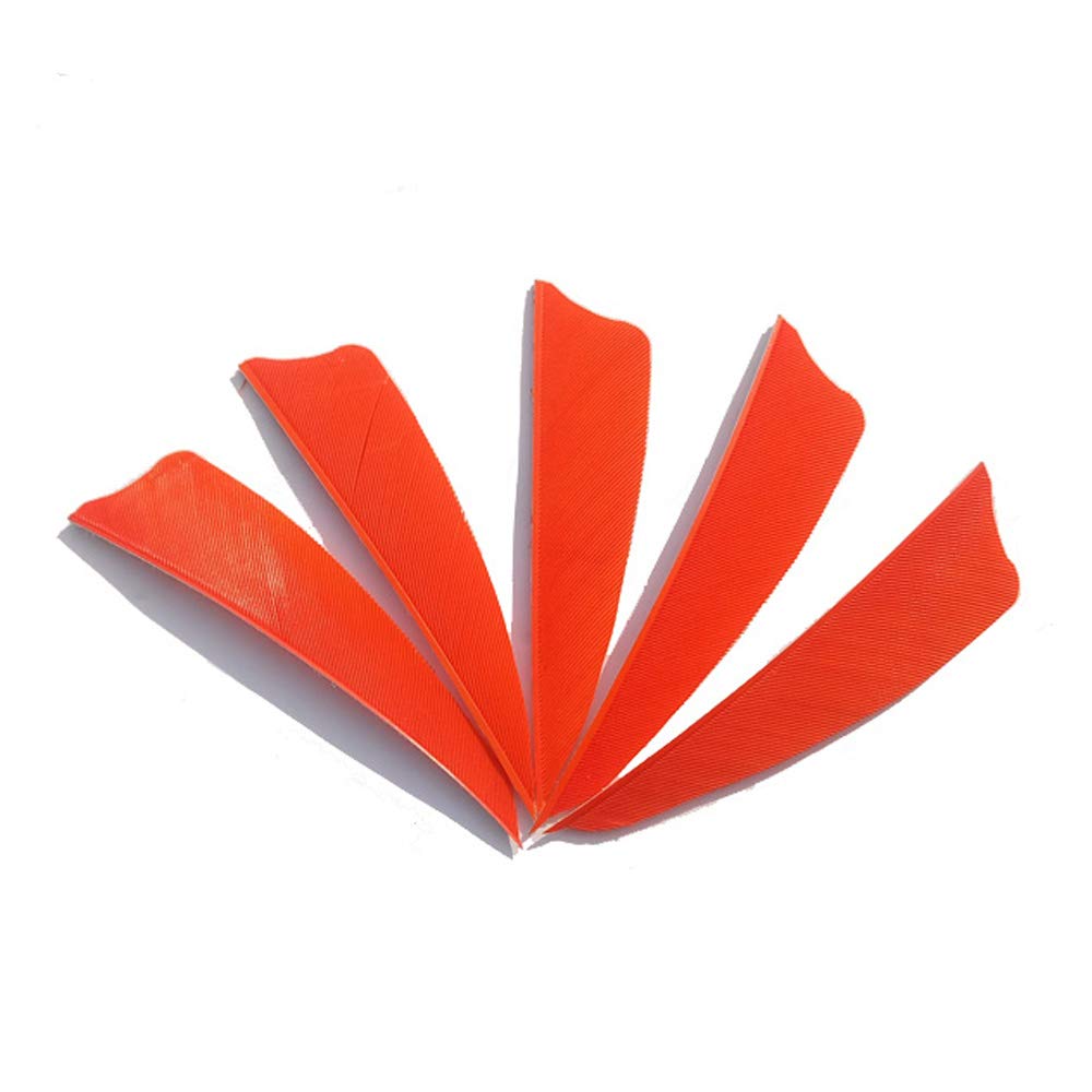 SHARROW 50pcs Arrow Turkey Feathers 3 inch Natural Feather Fletching Right Wing Peltate (Orange)