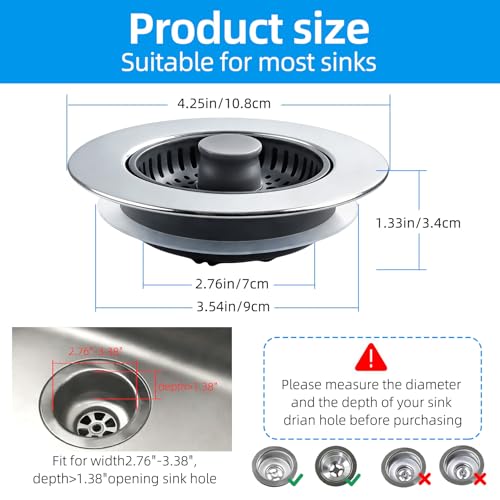 Colador y tapón para fregadero 3 en 1 miniatura 2