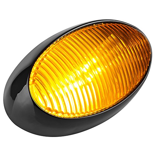 Lumitronics Rv 12V Led Oval Porch Utility Light - Clear & Amber Lenses - For Motorhomes, Campers, Trailers, 5Th Wheels (Black) #TOP2