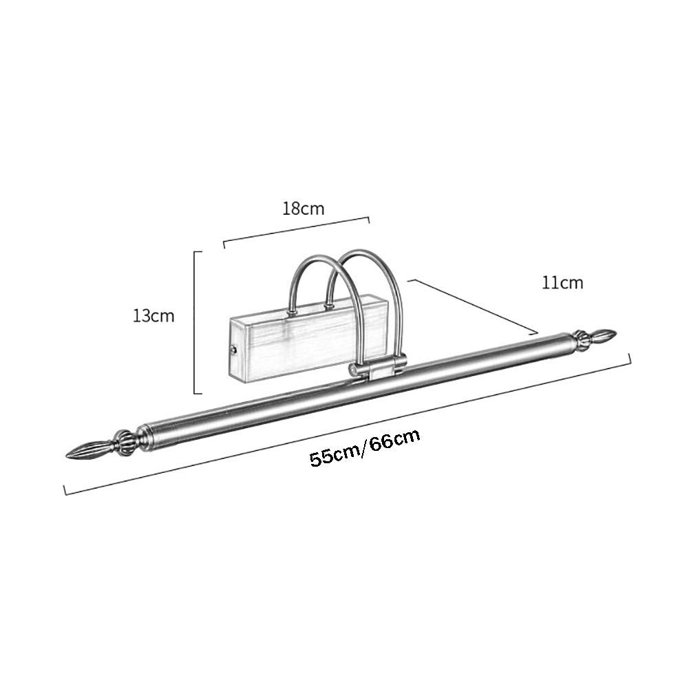 Luce a LED Regolabile Vinta per Specchio da Bagno 9W Bianco Caldo 3000K Applique da Parete e Bronzo h Illuminazione Frontale Ele per Un Arredamento Elegante