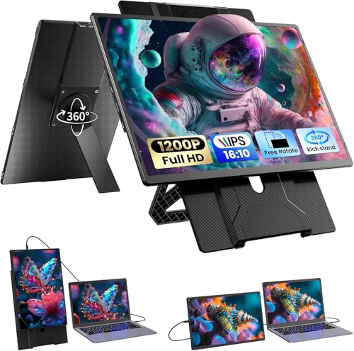 Blackview Monitor Portátil Ultra Delgado FHD 1200P, Soporte Magnético Rotativo 360°, Pantalla Extendida Laptop para Viaje & Oficina, Plug & Play   Compatible con Windows/Mac/PC/PS5