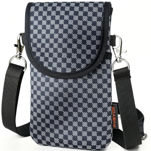 Image of Neoprene Phone Sleeve Pouch Case Bag for Men Women w /Crossbody Strap /Neck Lanyard for iPhone 17 /16 /15 /14 Pro Max, Samsung S25,Pixel 10