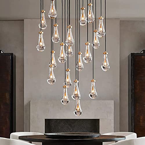 Lámpara colgante de noche en cristal para un dormitorio nórdico moderno E14 6