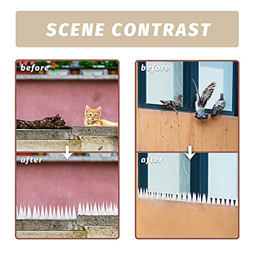 Grovind Birds Spikes Anti Climb Spikes Plastic Spikes To Defence Cat, Racoon And Small Animals Apply To Fences, Roof Keep Birds Away #TOP1
