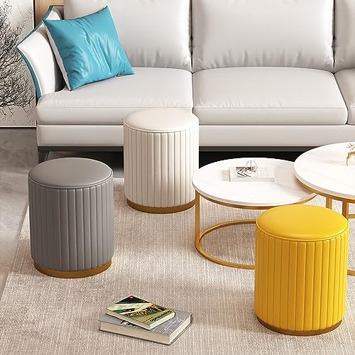 Taburete de tocador tapizado para maquillaje y mesa de café baja de salón 5