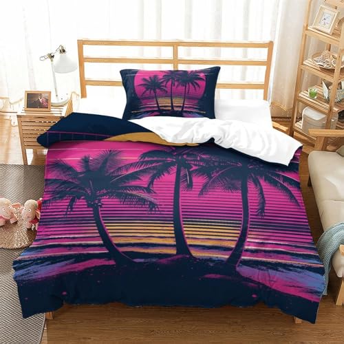 Parure de lit île coco 3D housse de couette microfibre 135x200cm - 2