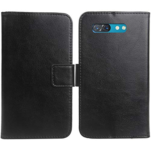 Gukas Flip PU Case para ZTE Nubia X 5G 6.26' Funda De Carcasa Cartera De Cuero Billetera Cover Piel (Negro)
