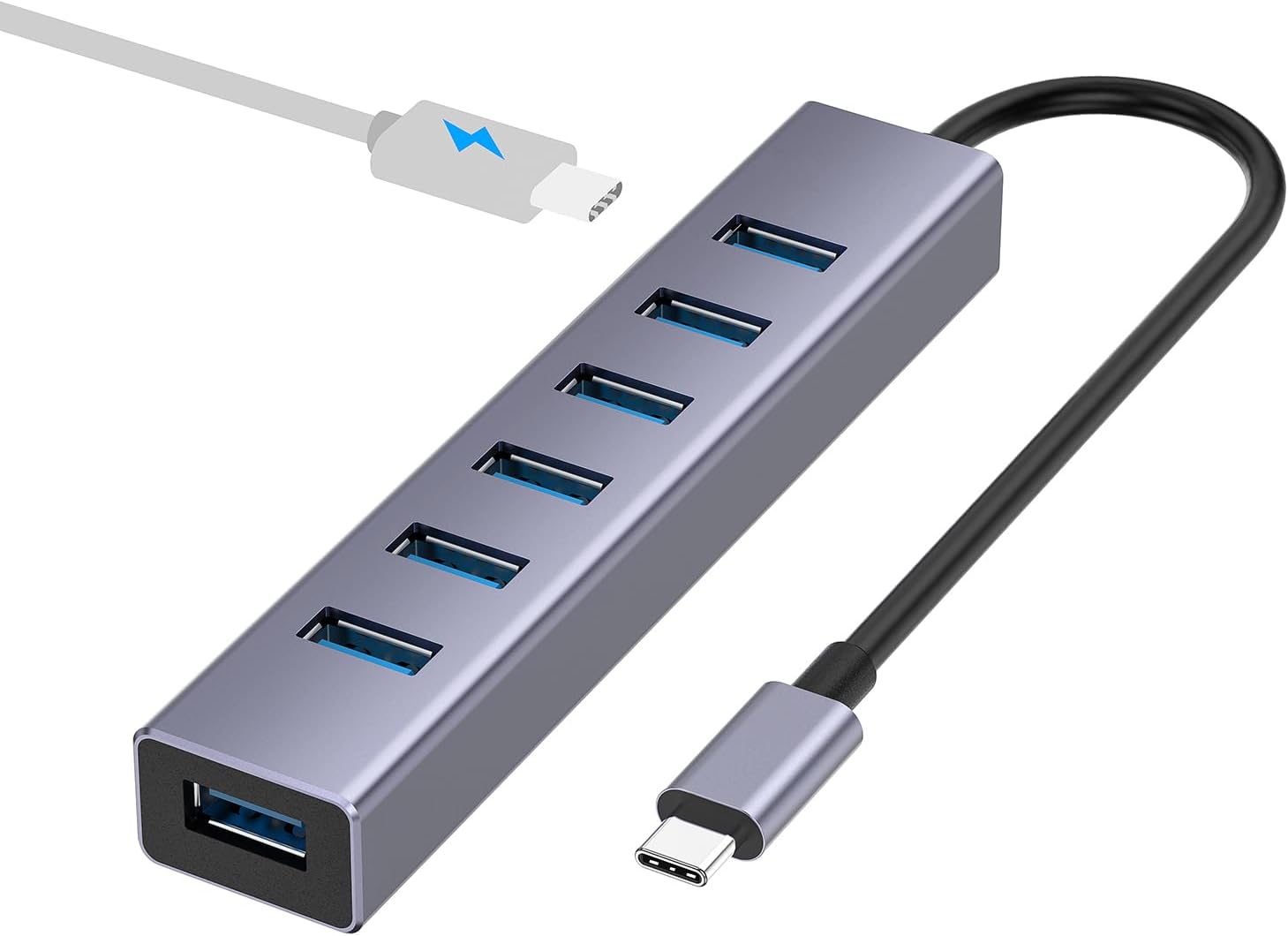 8-Port USB 3.0 Hub With Ethernet - 7 USB Ports, Gigabit LAN, 5V Power For Laptop & PC