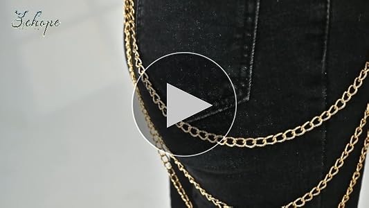 Amazon.com: Zehope Punk Layered Pants Chain Belt Silver Y2k