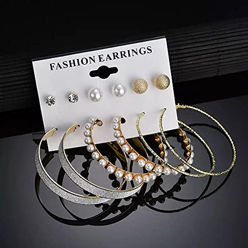 Image of Shining Diva Fashion Stylish Pairs Metal Earrings for Women and Girls
