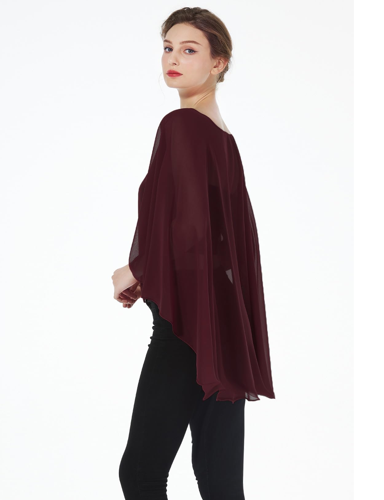 BEAUTELICATE Capa Poncho Gasa Fiesta Mujer Chales de Novia Ligero Elegante para Boda Cerimonia Evento Formal Graduación Cosplay Elf