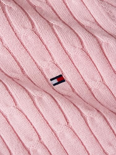 Image of Tommy Hilfiger Women's Cable Knit Crew Neck Sweater Lightweight Pullover