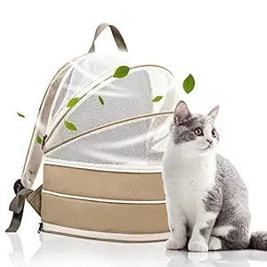 Foldable Cat Backpack Carrier with Breathable Mesh Pet Travel Bag for Cats and Small Dogs Fully Ventilated Lightweight