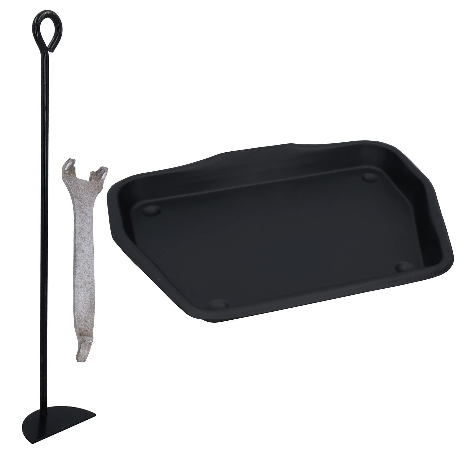 AB Tools 11" Metal Ashpan Ash Pan Tray For 16" Fireplace, Handle & Rake Openfire Carrier