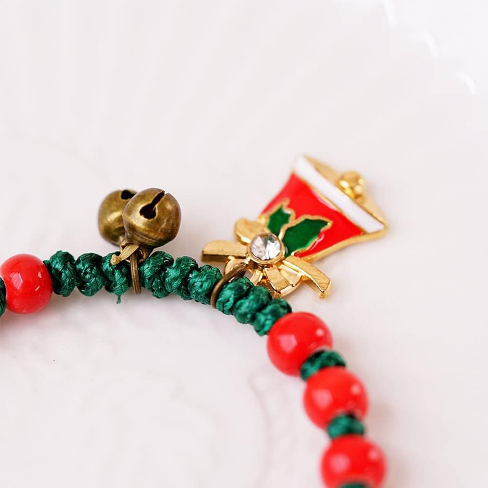 Christmas Xmas Bracelet Christmas Jingle Bell Bracelets for Women Santa Claus Snowman Wreath Bracelet Charm Woven Beaded Bell Bracelet Bangle Adjustable Christmas Cartoon Hand Jewelry Gifts - Image 7