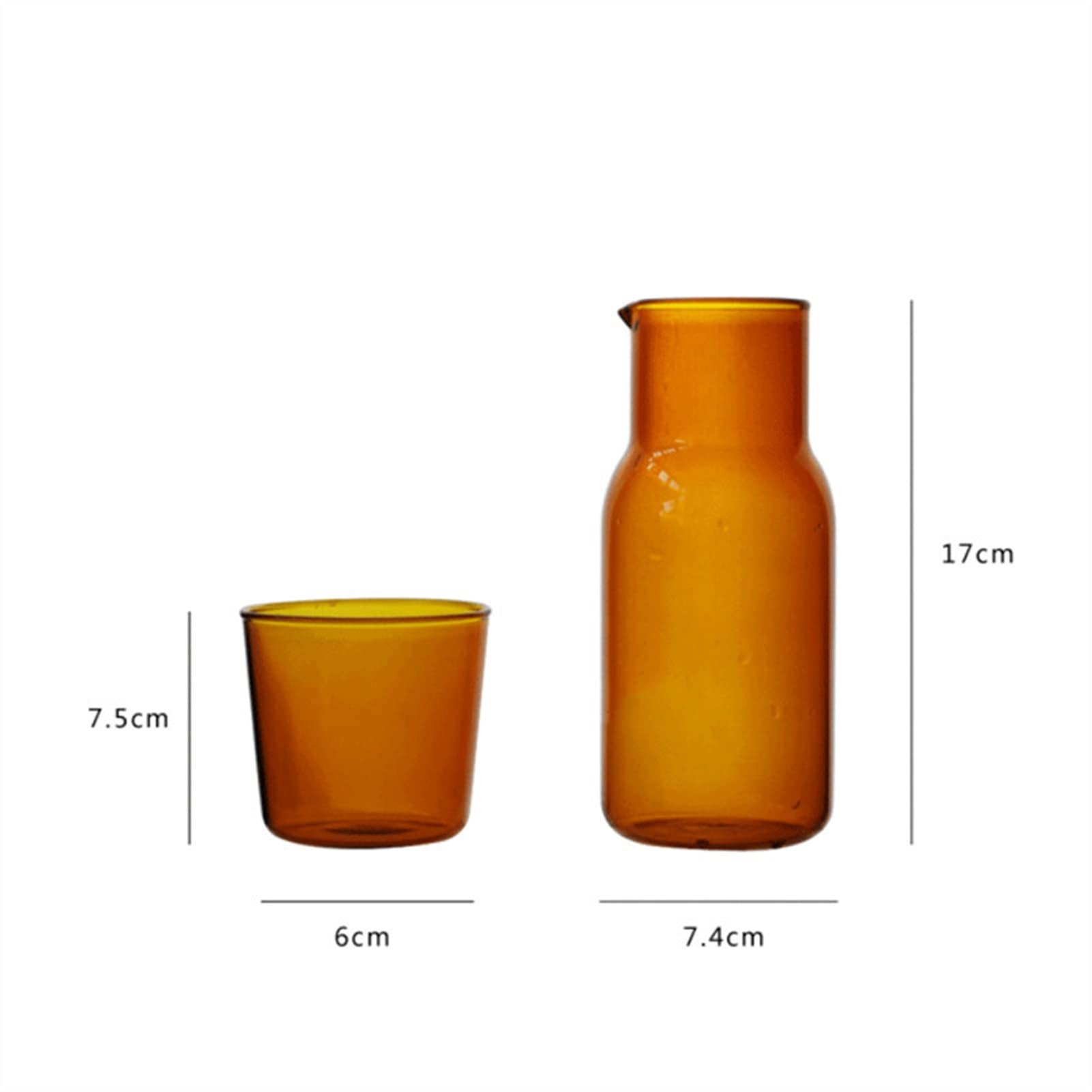 Jarra Jarra de agua Transparente Color de caramelo Color de vidrio Conjunto de taza de jugo de bebida simple resistente al calor con la botella de agua de la jarra de té Jarra Agua (Color : Blauw)