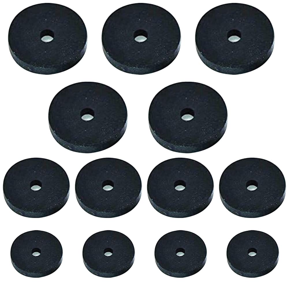 Assortimento di 13 pezzi di gomma piatta Confezione da 13 rondelle per rubinetti da 3/8" o 1/2" o 3/4" per lavabo o vasca da bagno.