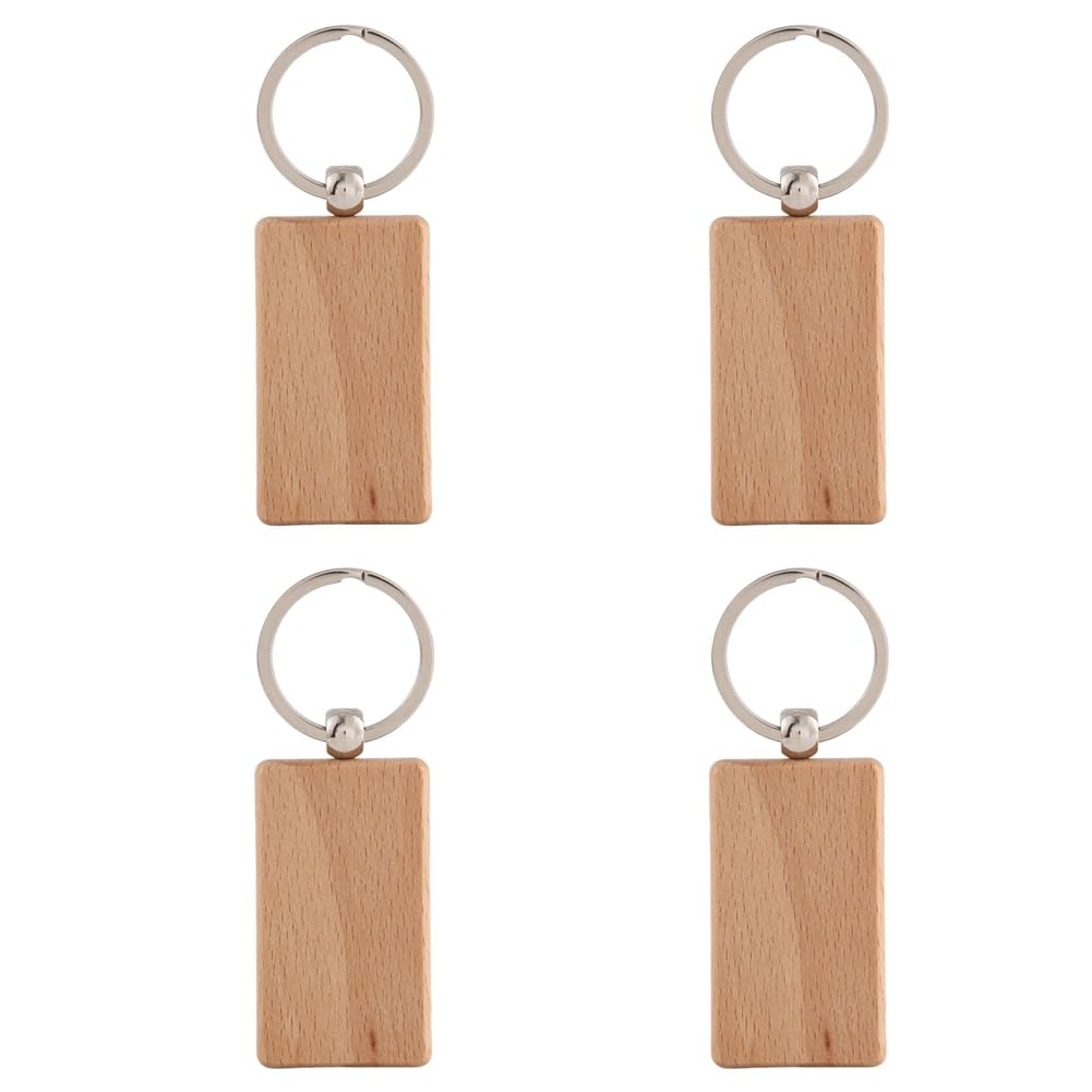 Porte-clés rectangulaire en bois à graver pour cadeaux d'invités personnalisés
