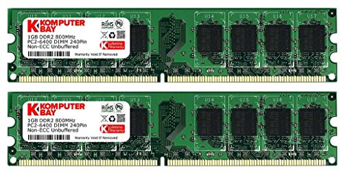 Komputerbay 2GB 2X 1GB DDR2 800MHz PC2-6300 PC2-6400 DDR2 800 (240 PIN) DIMM Desktop Memory