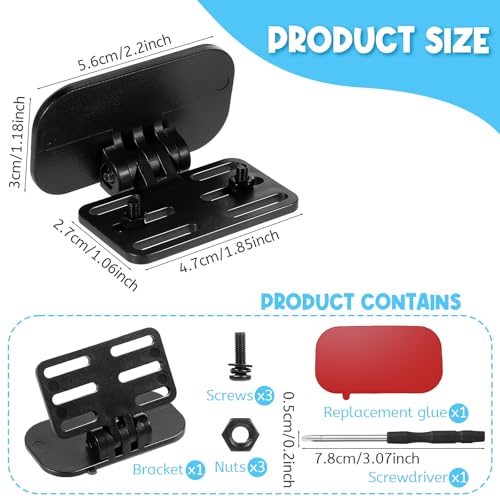 Image of Giantree 1PCS Rear Camera Holder, Universal Dash Cam Rear View Camera Mount with A Screwdriver Tool, Adjustable Back Windshield Backup Mirror Holder Adhesive Car Dashcam Reverse Recorder Car Cam Mount
