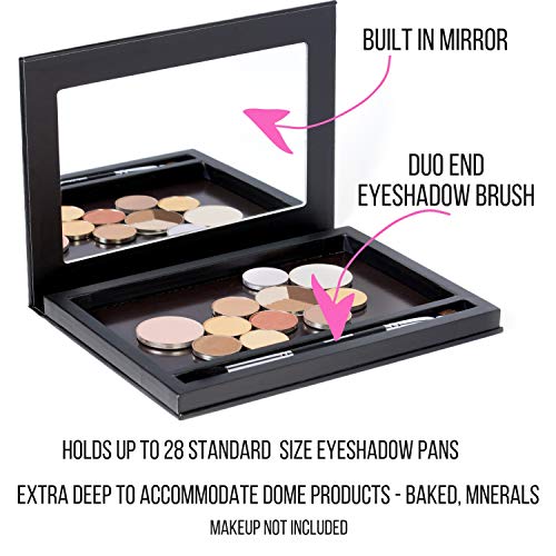 Magnetic-Eyeshadow-Makeup-Palette-Empty-Beauty-Junkees-Large-Make-Up-Pallete-Organizer-with-Mirror-Custom-Palette-for-Depotting-Eye-Shadow-Blush-Contour-Bronzer-Highlighter-Pans-Metal-Stickers