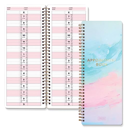 Sweetzer & Orange Libro de citas con espacios de 15 minutos - Planificador diario por horas de 6 a. m. a 9 p. m. - Calendario de citas - Libro de horarios diarios