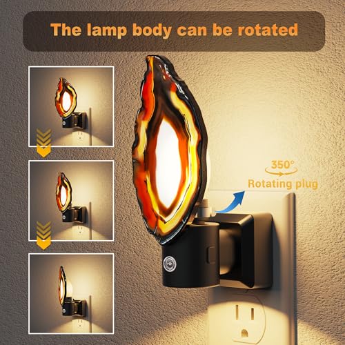 Image of JandCase Night Lights Plug into Wall, 2 Pack Agate Night Light
