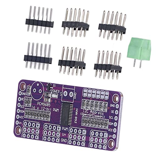 PCA9685 Módulo Controlador de Servo Motor I2C PWM de 16 Canais e 12 Bits para Projetos de Robótica e