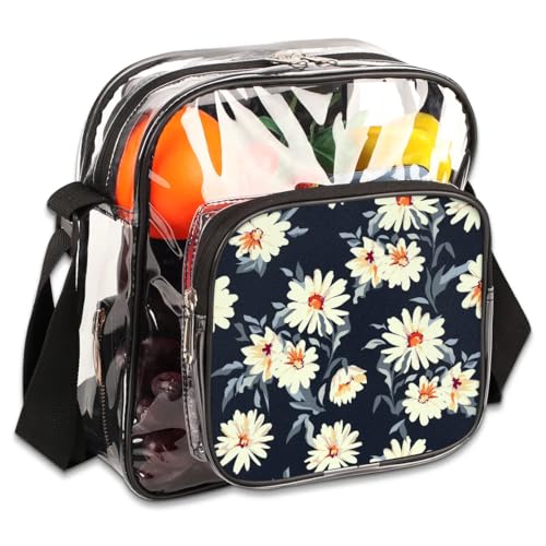 Clear Crossbody Bag Stadium Approved for Women and Men Transparent Messenger Shoulder Bag Clear Purse Bag