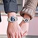 yunanwa Valentines Couple Pair Watches Men and Women Luminous Calendar Waterproof Gold Silver Stainless Steel Quartz Watch Blue Face his and Hers Watches Set Lovers Set of 2 (Blue)