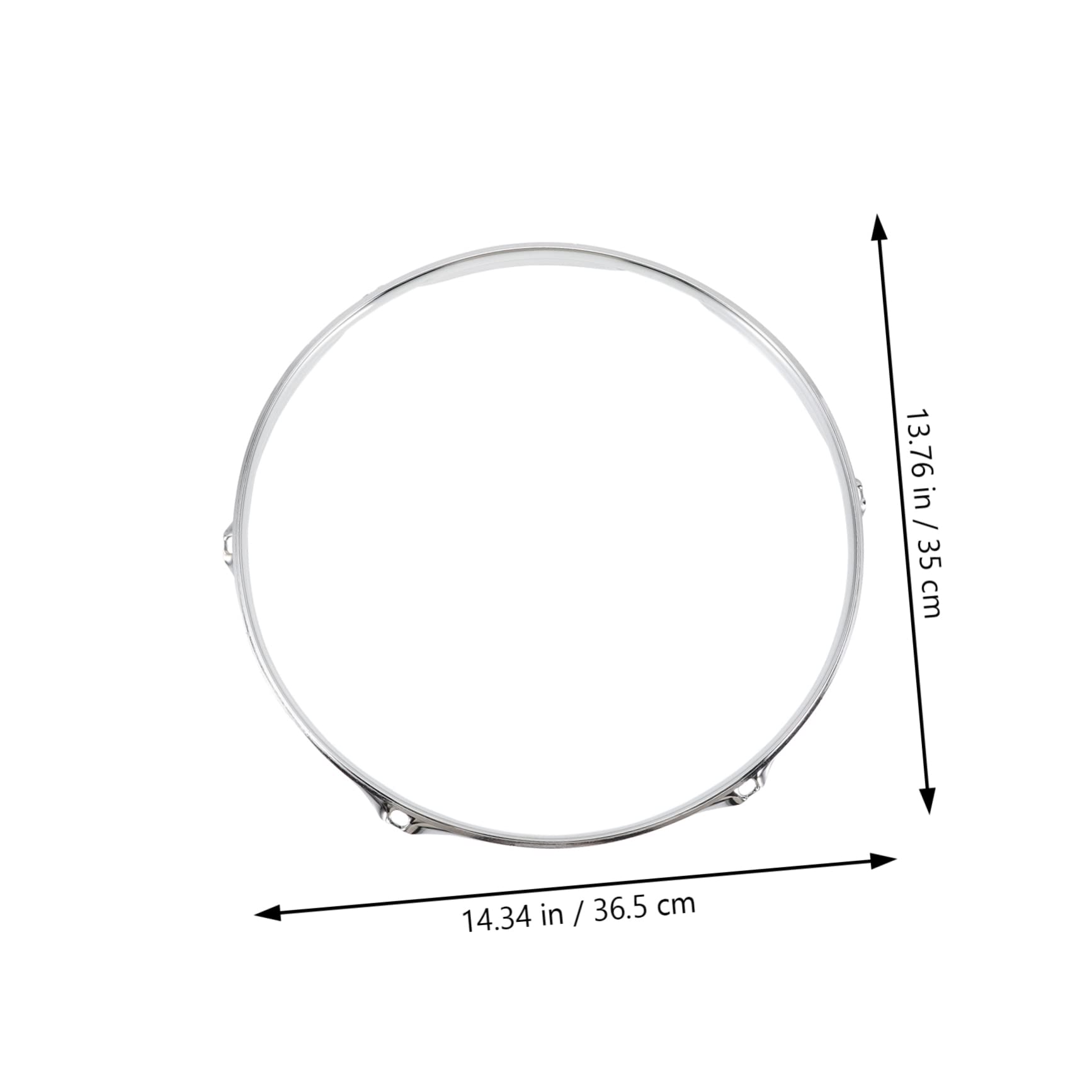 NULYLU Heavy Duty Chrome Snare Drum Side Hoop Lightweight Portable Snare Ring Accessory for Percussion Instruments Durable and Safe Material Design