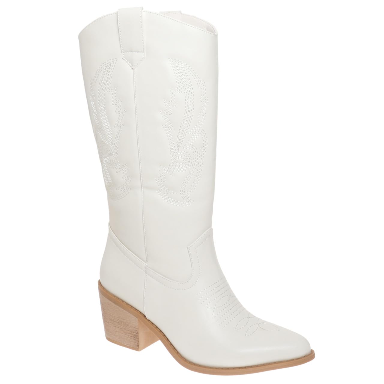 Pierre Dumas Womens Cowboy Boots Western Fashion Cowgirl Mild Calf Boots Low Chunky Block Heel Pointed Toe Boots