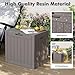 WTFGO 31 Gallon outdoor storage box, Heavy-Duty Deck Box Waterproof,Package Delivery Box Outside, Patio Furniture Covers for Cushions, Garden Tools with Lockable Lid, Black(Set of 2，Grey)