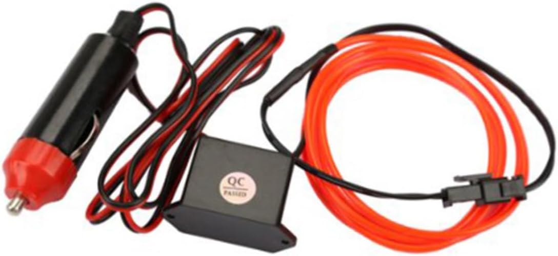 Led El Wire Light Strip Red Cold Light for Car Interior Decoration Flexible Neon Glow Rope for Atmosphere Lighting Battery Operated and Easy to Install