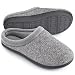 HomeTop Women's Comfort Slip On Memory Foam French Terry Lining Indoor Clog House Slippers (L/9-10 B(M) US, Light Gray)