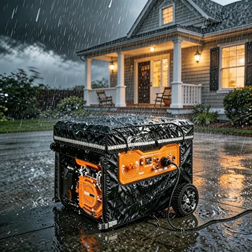 Heavy Duty Generator Cover, 32''Lx24''Wx24''H Generator Cover with Double-Layer Fabric, Side Access...